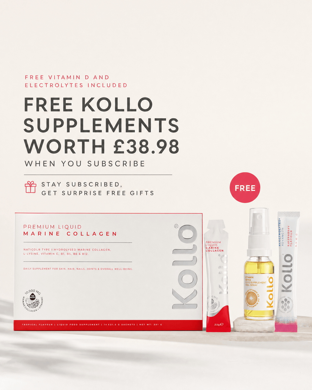 Kollo Health Marine Collagen Premium Liquid Marine Collagen 10,000mg Sachets Liquid Marine Collagen 10,000mg Sachets UK | Kollo Health