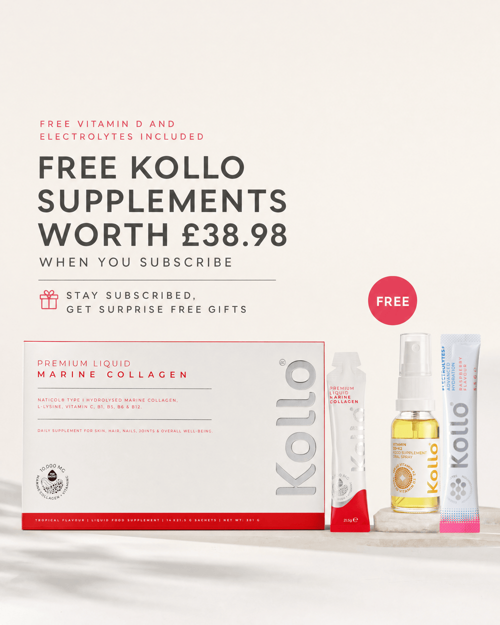 Kollo Health Marine Collagen Premium Liquid Marine Collagen 10,000mg Sachets Liquid Marine Collagen 10,000mg Sachets UK | Kollo Health